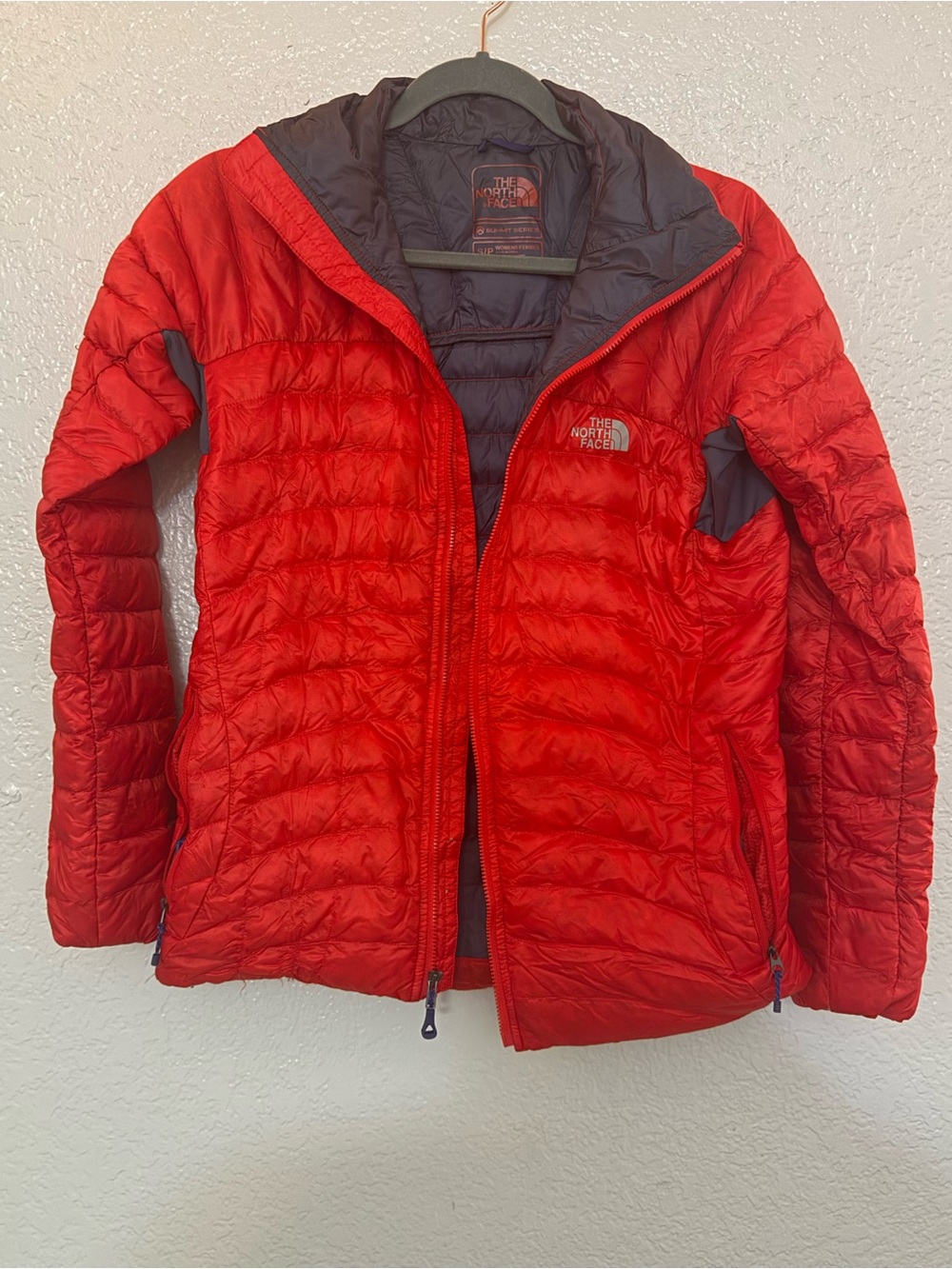 The North Face Women’s Red Quilted Insulated Jacket with Dark Lining